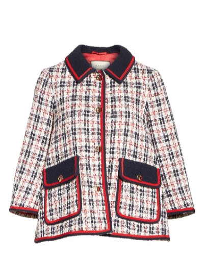 Gucci tweed embellished jacket coat in gardenia Size I 38 XS ladies