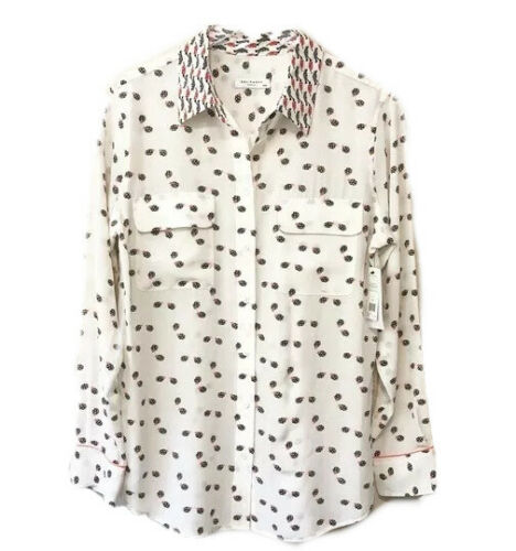 EQUIPMENT Slim Signature Ladybug Print Shirt BLOUSE SIZE S/P Small ladies