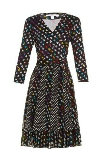 Diane von Furstenberg DVF Caprice 3/4 Sleeve Silk Dress US 6 UK 10  ladies