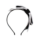 CHANEL Jute Black & White Bow Headband ladies