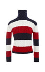 Thom Browne Turtleneck Cable Knit Wool Sweater Jumper Size US 2 UK 6 XS Ladies