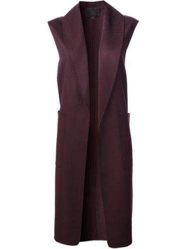 ALEXANDER WANG plum wool sleeveless midi coat jacket Ladies