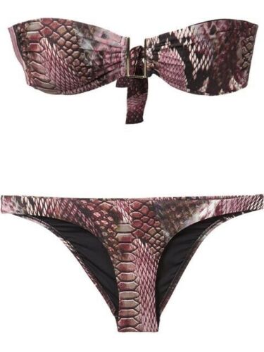 MELISSA ODABASH BARCELONA SNAKESKIN BIKINI SWIMSUIT SET SIZE UK 6 US 2 XS Ladies
