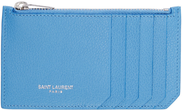 Saint Laurent Fragments Stamp Leather Zip Wallet