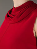Saint Laurent Red Cowl Neck Sleeveless Dress SOLD OUT F 40 UK 10 US 6 LADIES