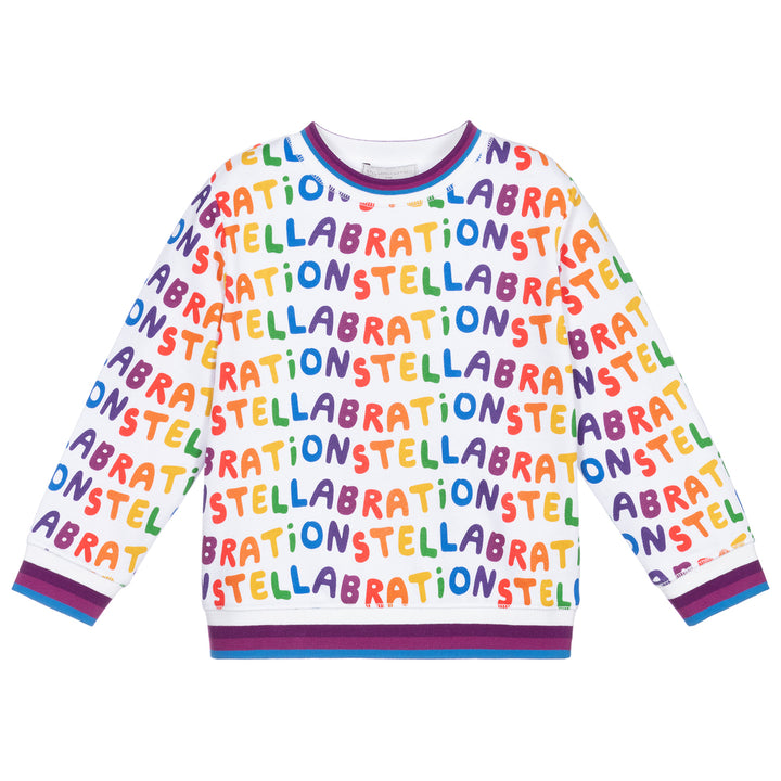 Stella McCartney KIDS Girls' COTTON Stellabration Rainbow Sweatshirt 10 years children