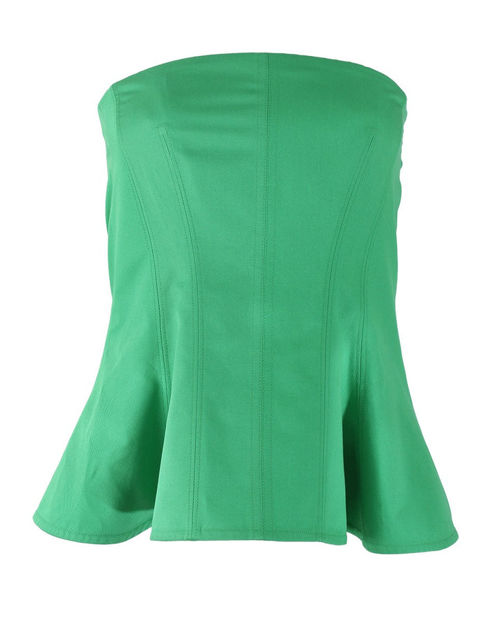 Stella McCartney Green Peplum Bustier with Seam I 42 M Medium Ladies