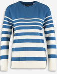Chinti & Parker New Blue White Striped Wool and Cashmere sweater jumper Size S ladies