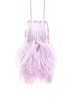 THE ATTICO OSTRICH FEATHERS AND BEADS MINI BAG IN PURPLE ladies