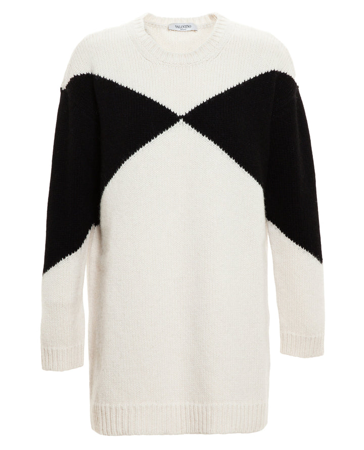 VALENTINO Women's Intarsia Oversized Wool Sweater Jumper Size S Small Ladies