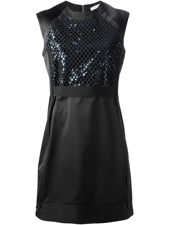 Victoria, Victoria Beckham Black Victoria Beckham Small Laser Cut Sequin Dress Size UK 10  LADIES
