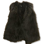VINCE Women's Green Black Spruce Fox Fur Vest Gilet US 6 UK 10  Ladies
