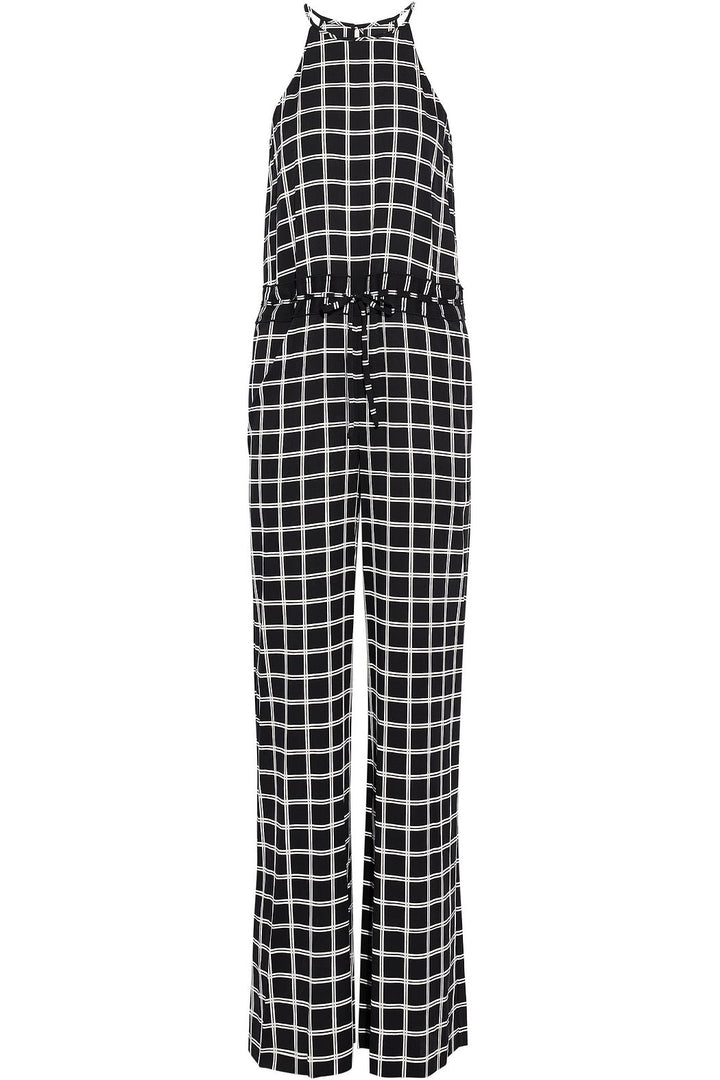 Diane von Furstenberg 2019 Davin checked silk jumpsuit Size US 4 UK 8 S Small ladies