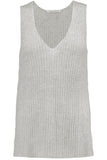 AUTUMN CASHMERE Grey Ribbed cashmere knit tank top Size XS ladies
